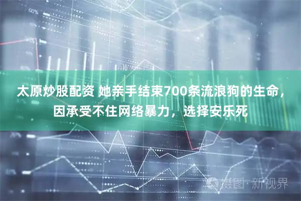 太原炒股配资 她亲手结束700条流浪狗的生命，因承受不住网络暴力，选择安乐死